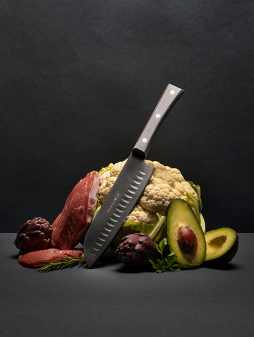 Santoku Knife Hollow Edge 7"
